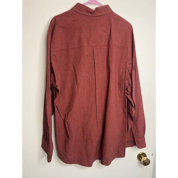 Haggar Plaid Check Long Sleeve Button Down Shirt Red Men's XXL 2XL - Picture 4 of 4